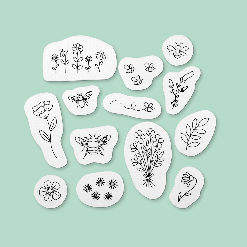 Bees and Florals Wash Away Stickers Pack