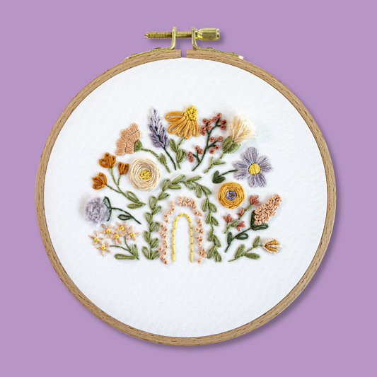 Floral Rainbow Sampler Embroidery Kit