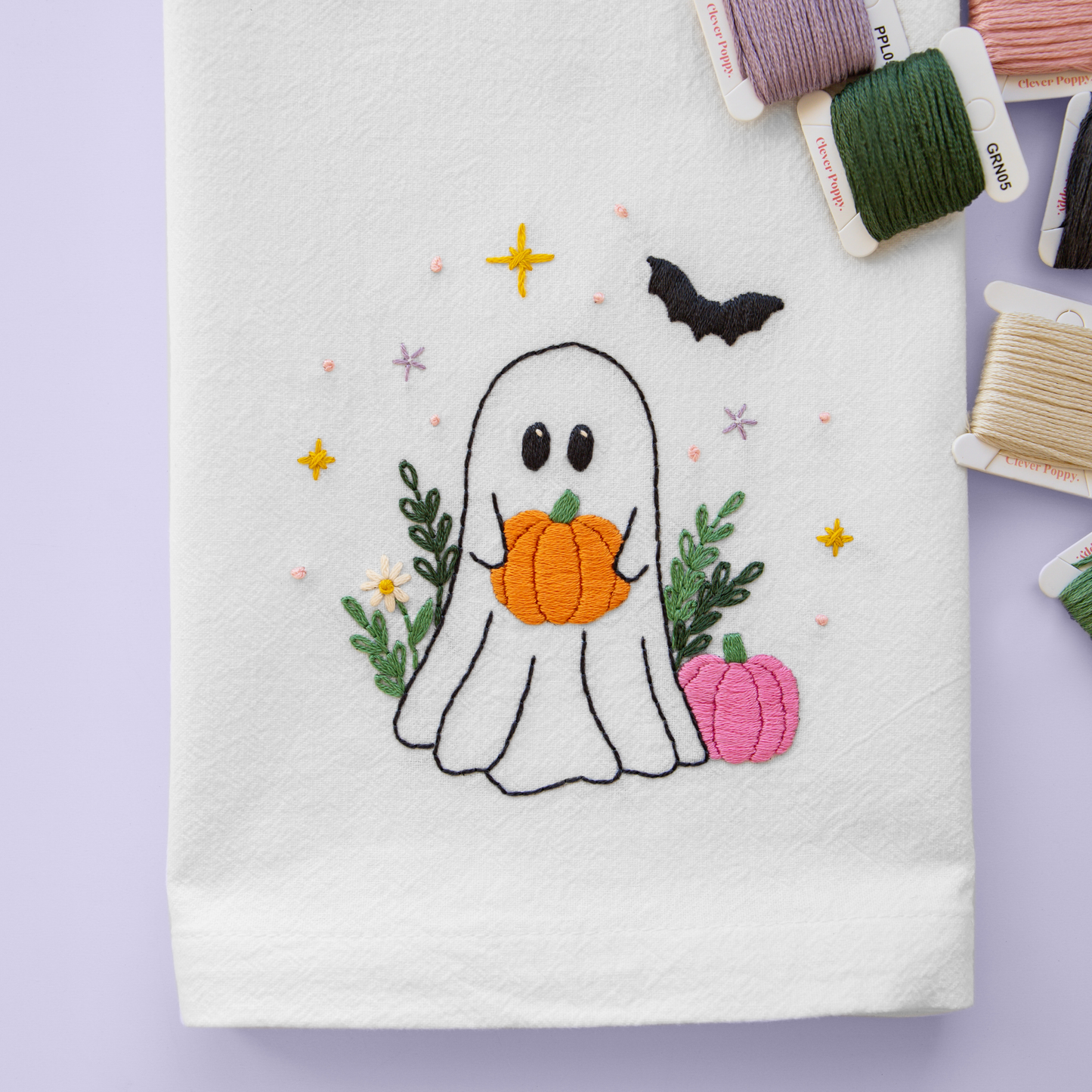 Spooky Pumpkins Kitchen Towel Beginner Kit