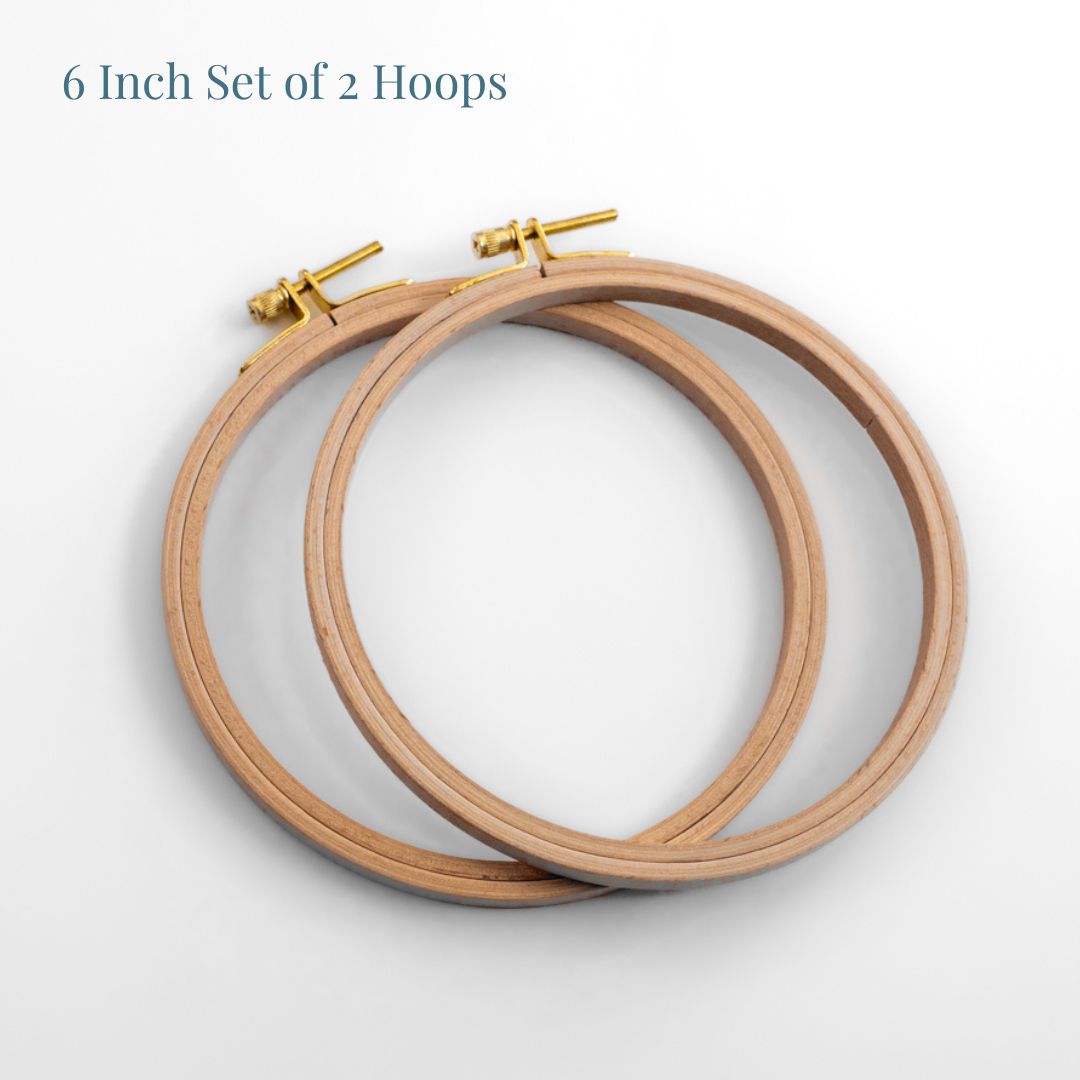 6 - pack - 5 or 6 Wooden Embroidery Hoop - Embroidery Accessories - White  Wood Hoops - Needle Crafts - 5 or 6 hoops - Embroidery Frames