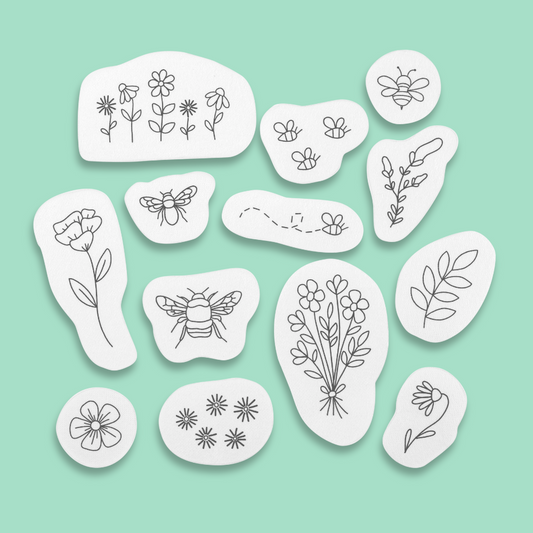 Bees and Florals Wash Away Stickers Pack