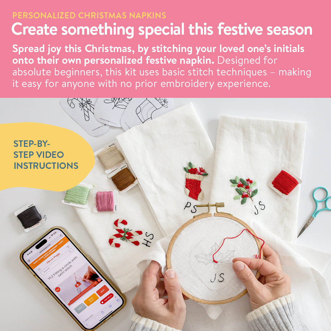 Personalized Christmas Napkins Beginner Kit