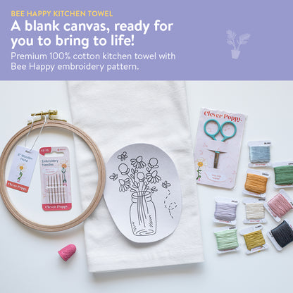 Bee Happy Kitchen Towel Beginner Kit