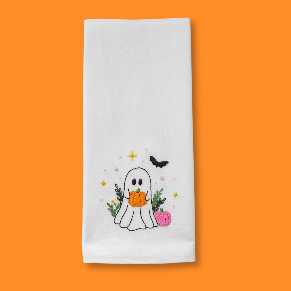 Spooky Pumpkins Kitchen Towel Beginner Kit
