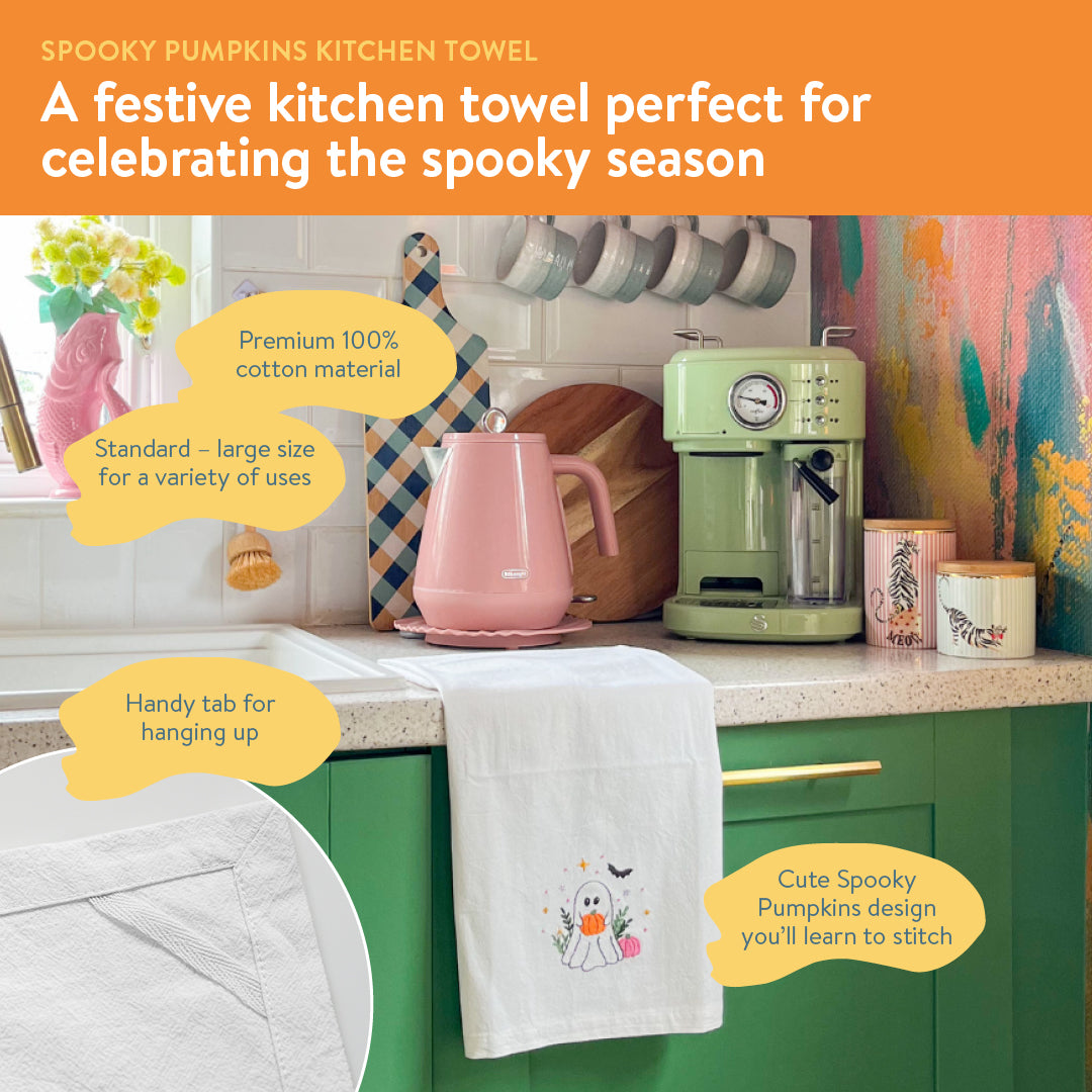 Spooky Pumpkins Kitchen Towel Beginner Kit