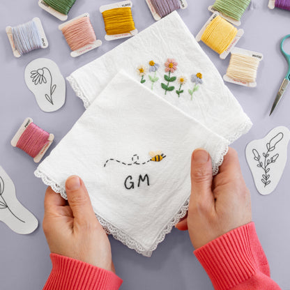 Personalized Bees and Florals Handkerchiefs Beginner Kit