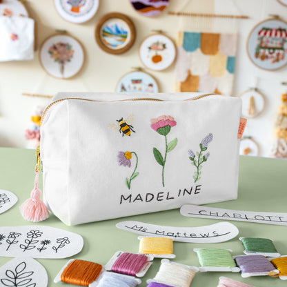 Personalized Bees and Florals Pouch Beginner Kit