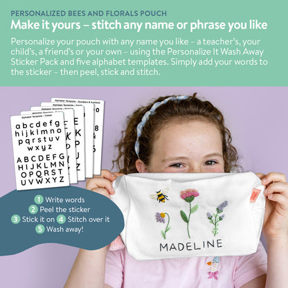 Personalized Bees and Florals Pouch Beginner Kit