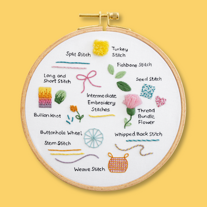Intermediate Stitch Sampler Embroidery Kit