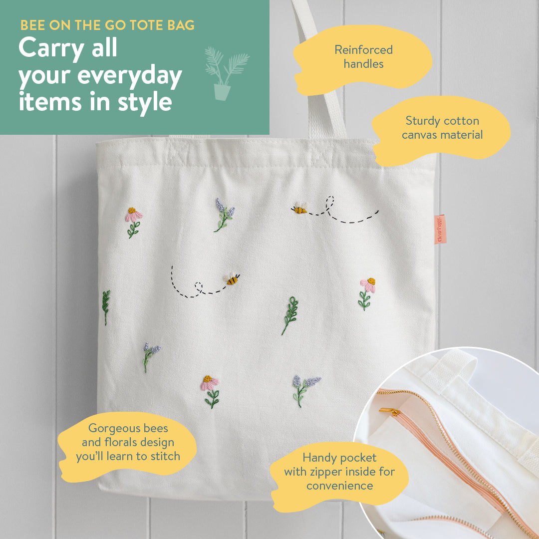 Bee on the Go Tote Bag Beginner Kit | Clever Poppy