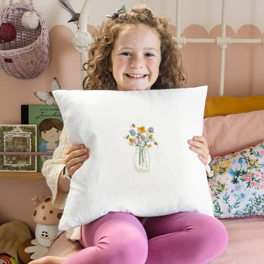 Bee Happy Throw Pillow Cover Beginner Kit