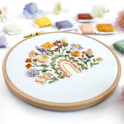 Floral Rainbow Sampler Embroidery Kit