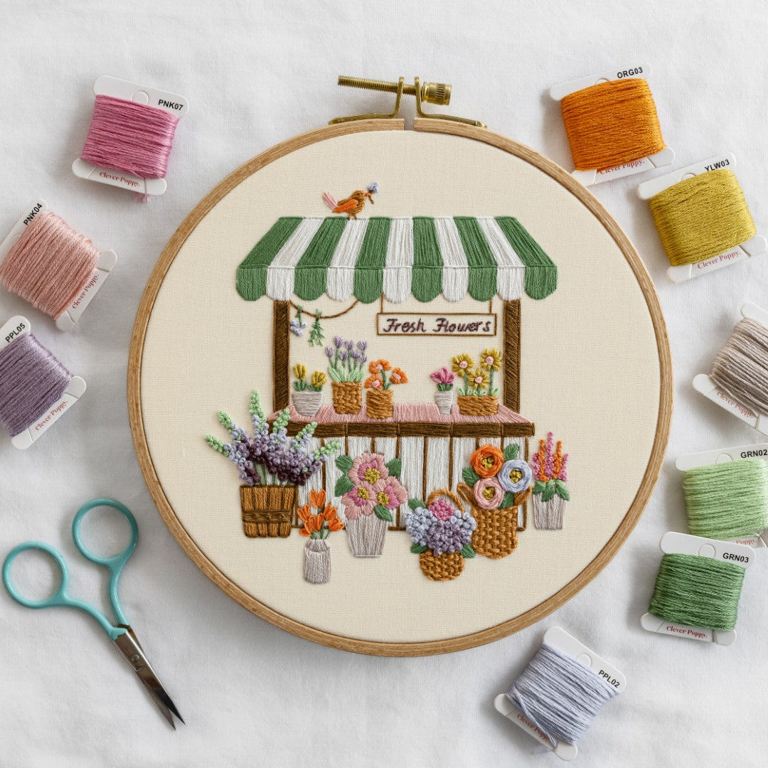 The Flower Stall Embroidery Kit | Clever Poppy