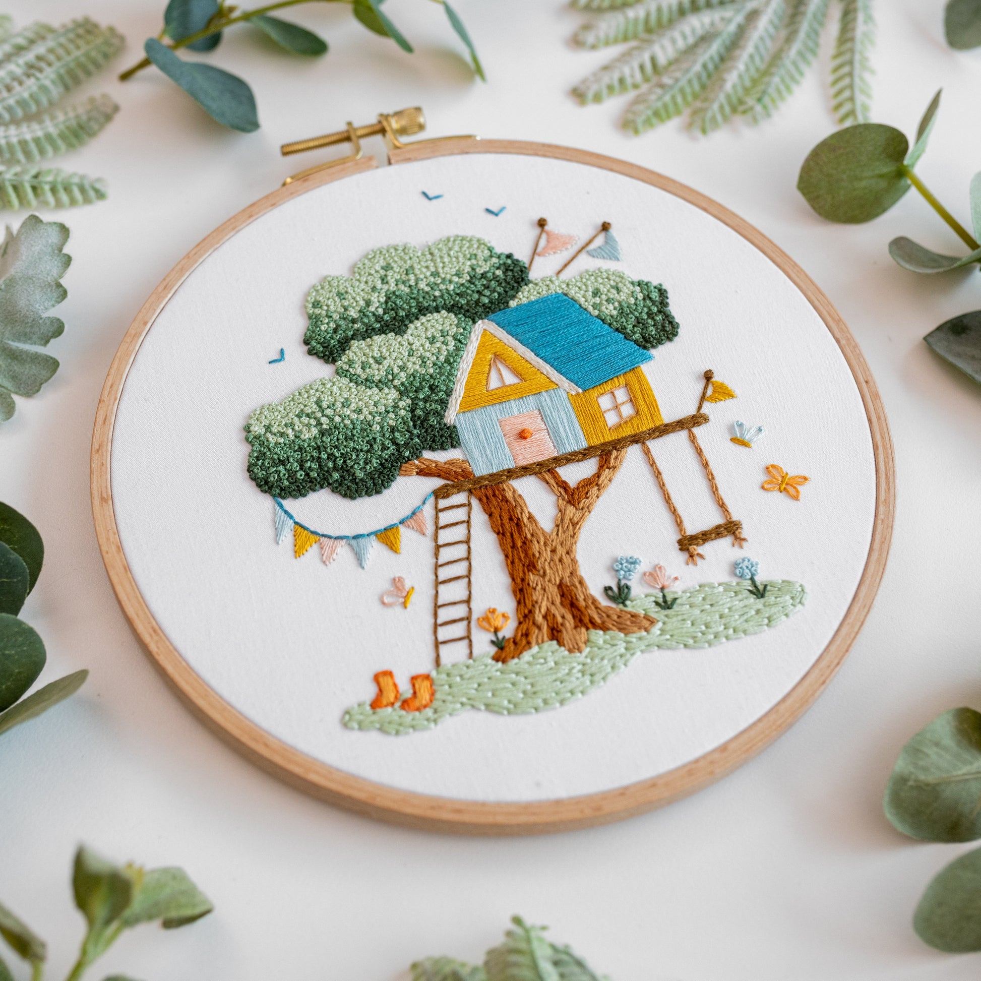 house plant embroidery pattern The Treehouse Embroidery Kit
