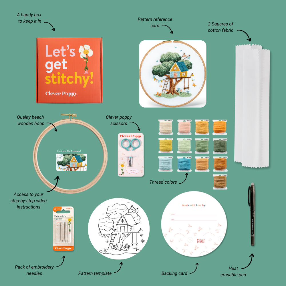 The Treehouse Embroidery Kit