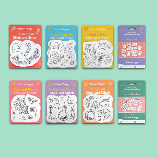 Wash Away Stickers 8 Pack Bundle