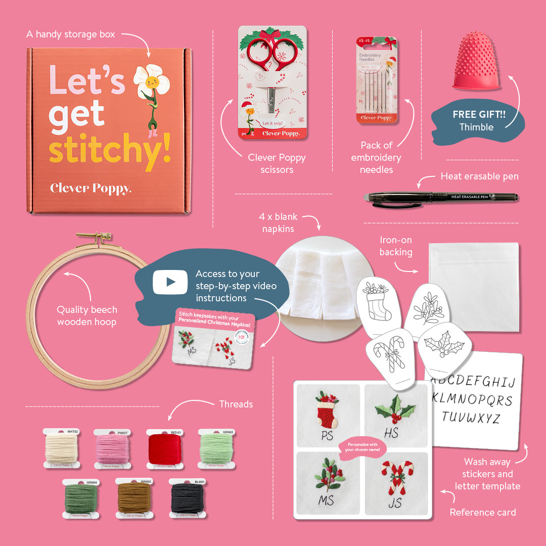 Personalized Christmas Napkins Beginner Kit