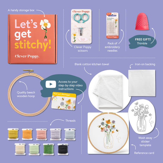 Bee Happy Kitchen Towel Beginner Kit